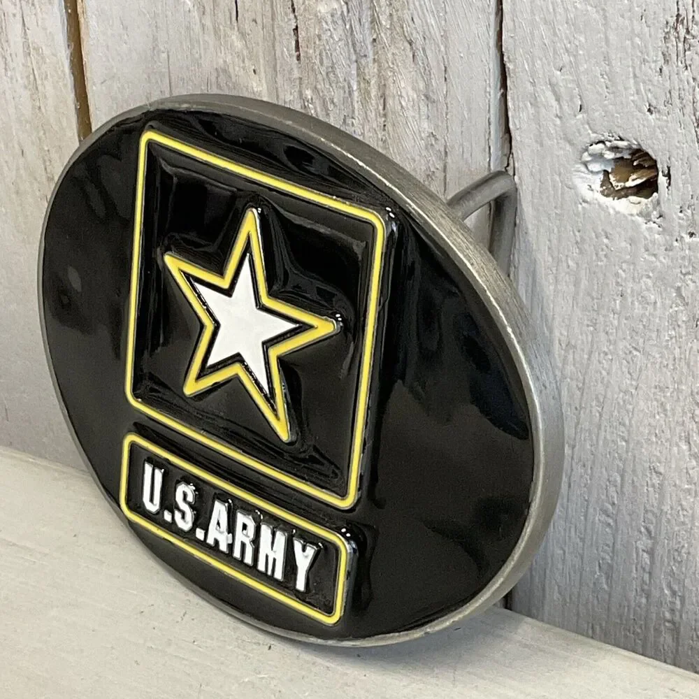Siskiyou US Army Belt Buckle Mens Black‎ Enamel Military Pewter